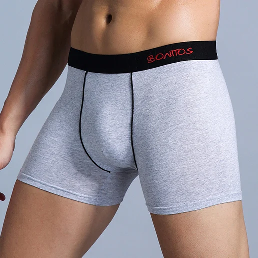 B2 Grey Black Мужское нижнее белье, Calecon, мужское хлопковое бамбуковое нижнее белье, мужские боксеры, шорты, шелковые боксеры, Calvinfully трусы, мужские трусы-боксеры, Длинные - Цвет: B2 Grey Black