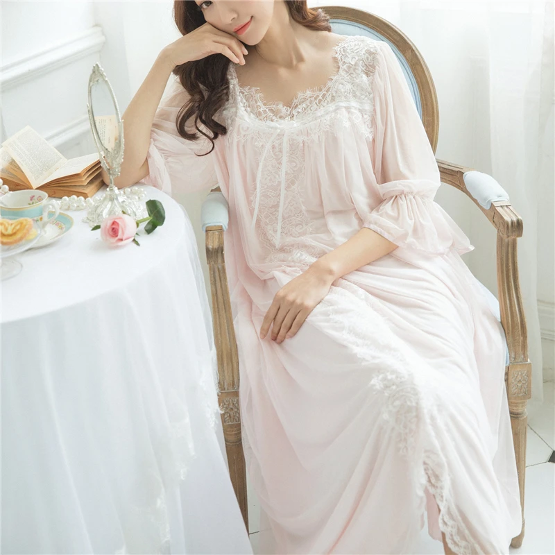 Ночные рубашки для сна 2020 женские платья кружевное ночное белье принцессы