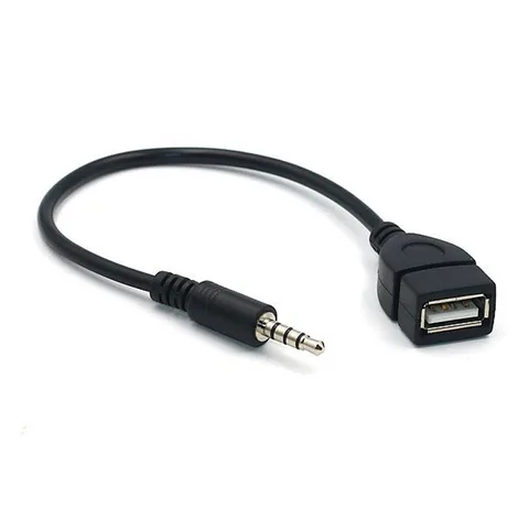 Переходник 3,5 мм jack (штекер)/USB 2.0 (разъем), Для разъема MP3 проигрывателя для автомобиля - изображение