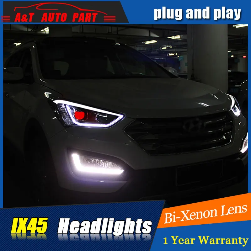 2013-2016 автомобильный Стайлинг для Hyundai IX45 светодиодный ные фары Новые SantaFe DRL линзы