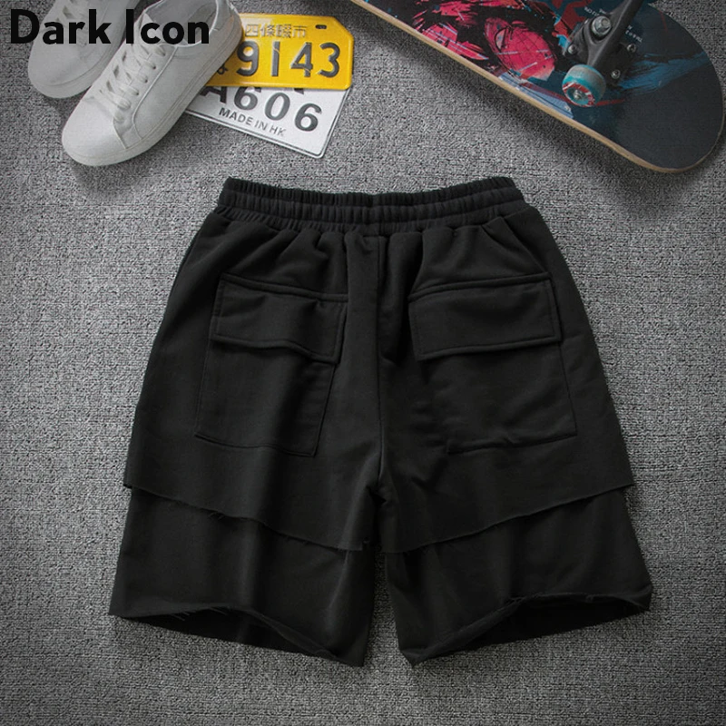Темные значки разблокировки края эластичный пояс пустые шорты мужские 2017 Лето