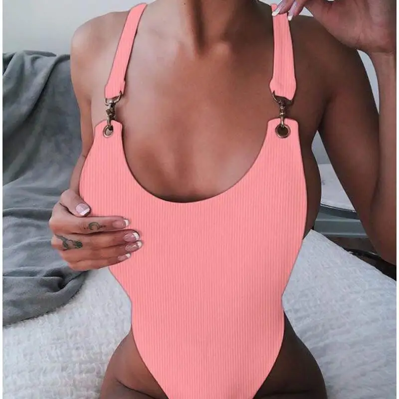 Только что поступившие 4 цвета с пряжкой детали купальные костюмы Sexi Lady Высокая