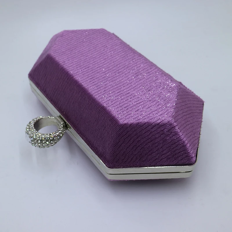 Королевские ночные мини клатчи с кольцом бархатные фиолетовые вечерние сумки и