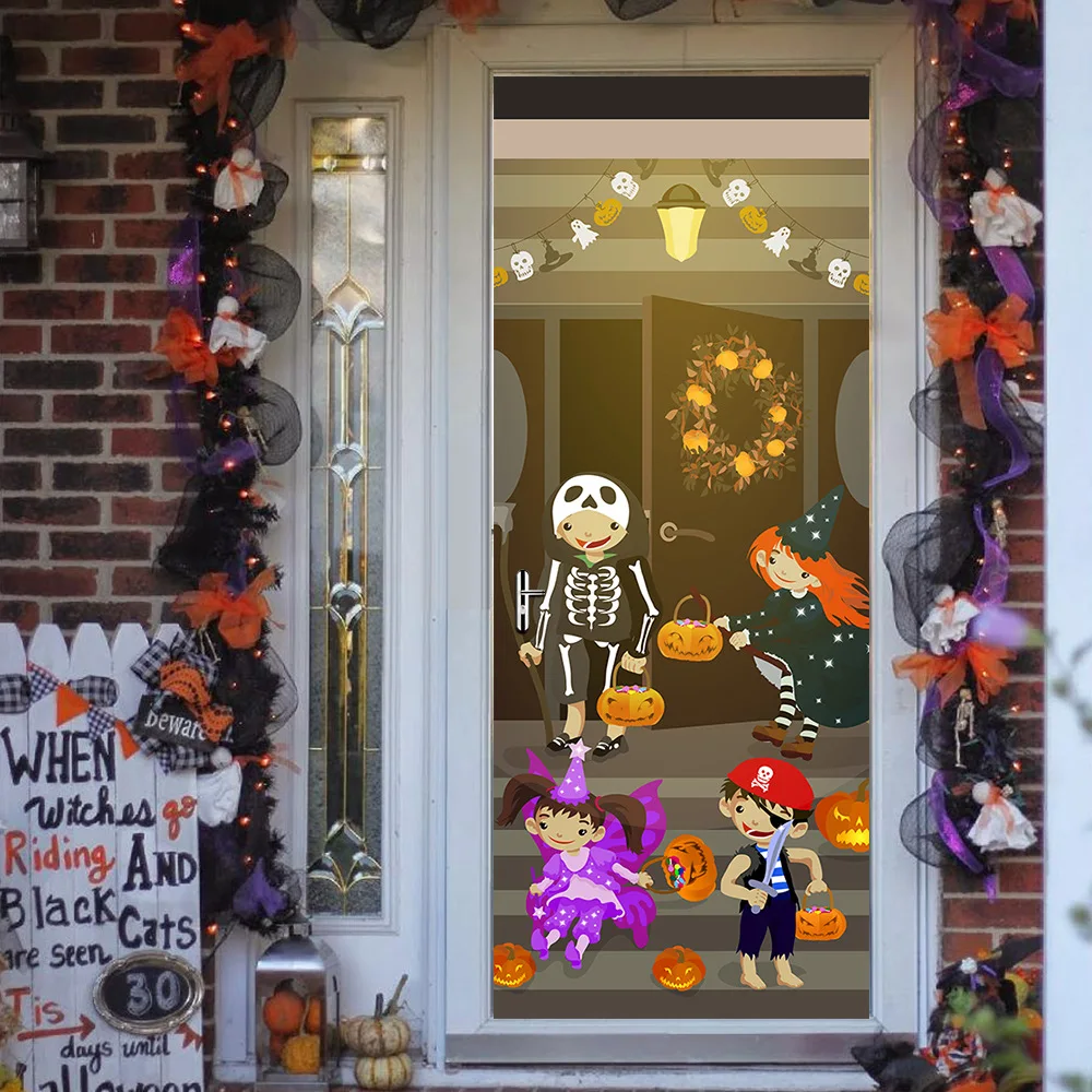 Hot New Hallowmas Holiday Removable Water Proof Wall Sticker Door Sticker Door Paper For Hallowmas Home Room Decor Wall Decor