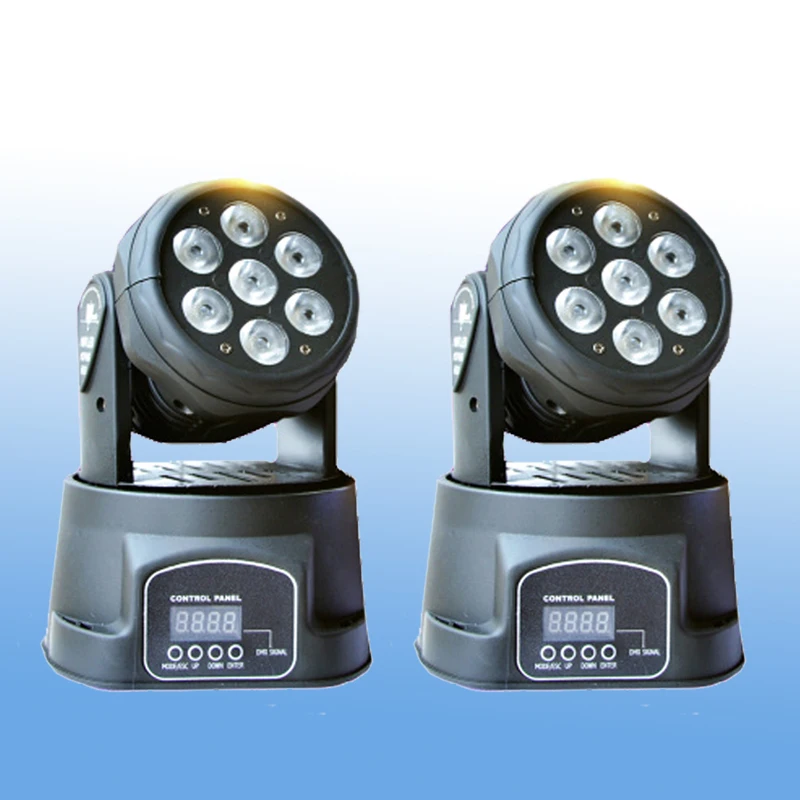 2 шт. Led Moving Head Wash 7x12 Вт DMX мини музыкальный звуковой сценический светильник для