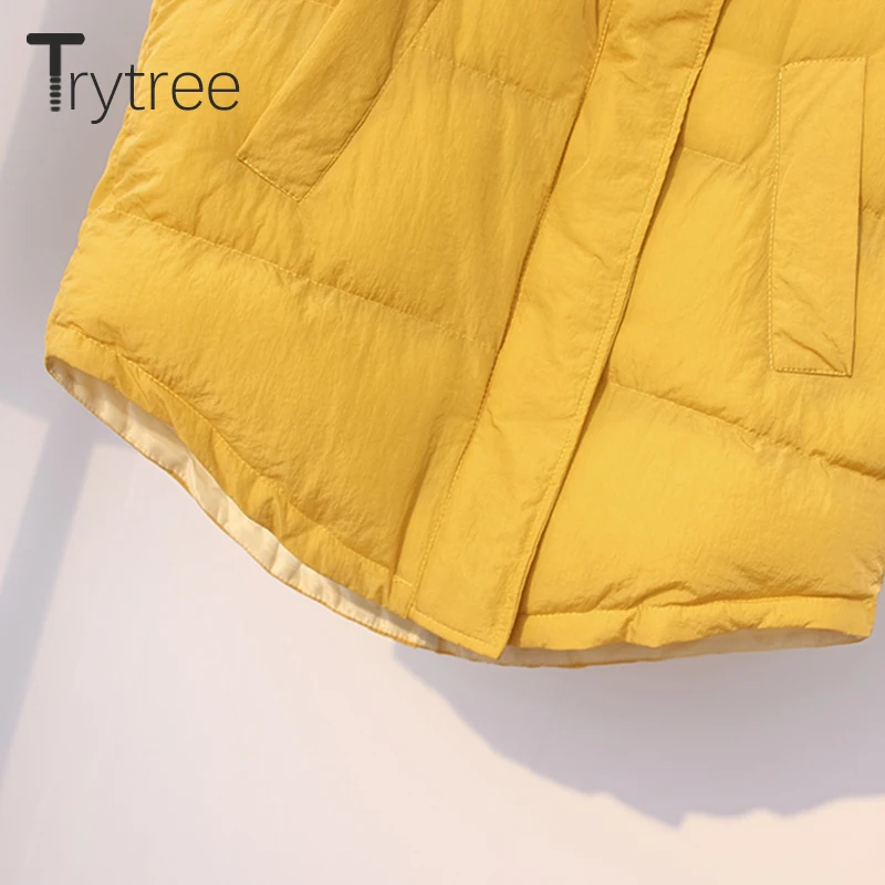Trytree женские зимние куртки Твердые Жилеты Новая парка женский утолщение хлопок