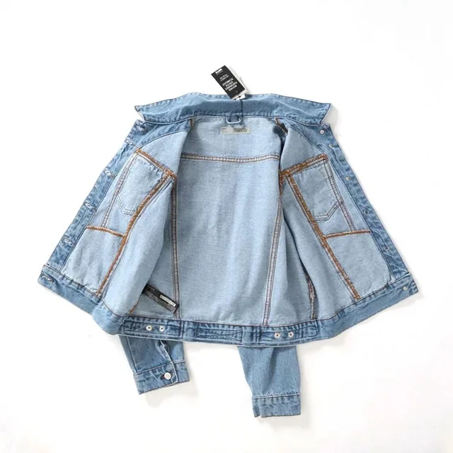 

Rlyaeiz England Style Jacket Women chaqueta mujer 2018 Spring Long Sleeve Short Denim Jacket Female Pure Color Jeans Jackets