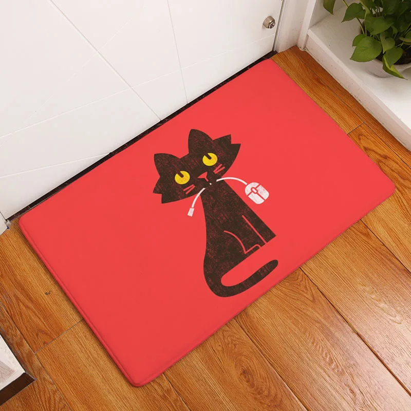 Monily Противоскользящий водонепроницаемый напольный коврик милый мультяшный Кот