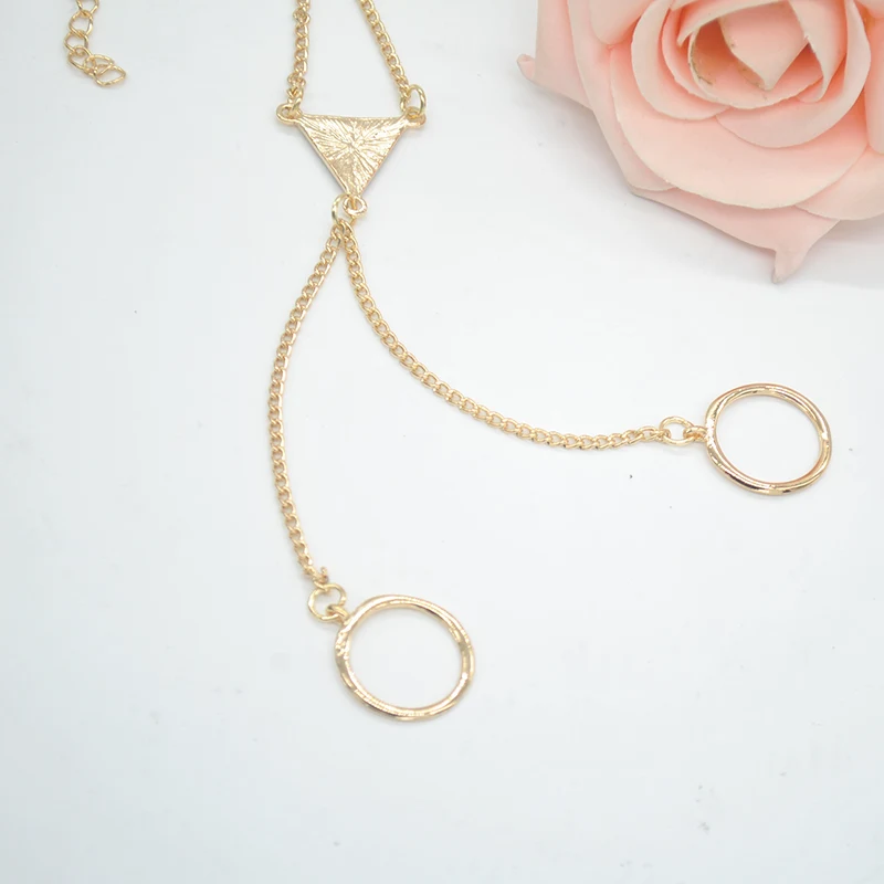 Женские браслеты в стиле ретро с двойным пальцем золотые рабы женские двумя