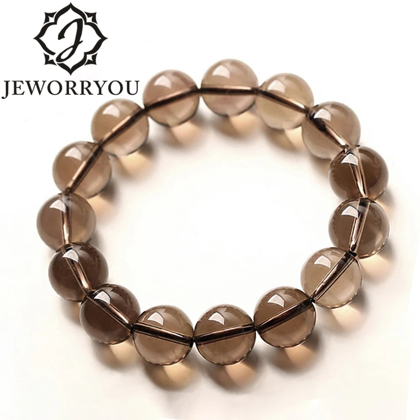 100% натуральный дымчатый кварцевый браслет для женщин 6 14 мм|bracelet femme|bracelet malebracelet