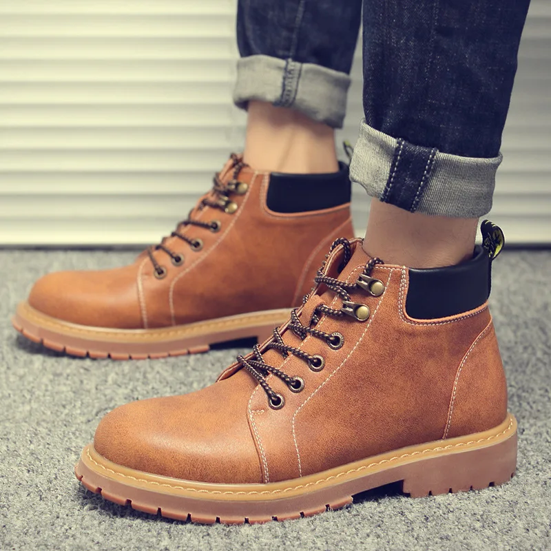 Теплые высококачественные мужские модные ботинки Зимние водонепроницаемые