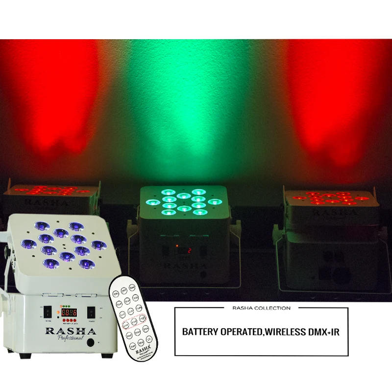 (Комплект из 4) беспроводной DMX светодиодный просветильник Тор 6-в-1 RGBAW UV Freedoom на