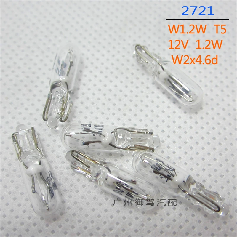 

Галогенная лампа для фар, 4 шт./лот, 2721 Вт, 1,2 Вт, T5, 12 В, 3700 Вт, W2 * 6d, K
