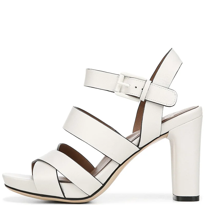 Простые сандалии Женские однотонные черные/белые туфли на очень высоком