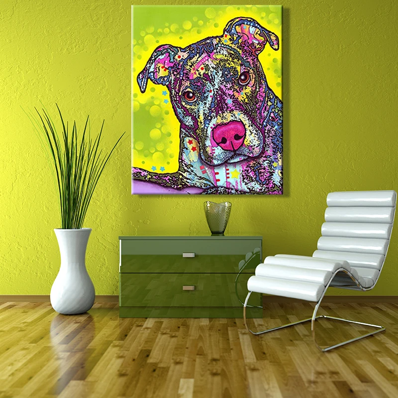 Рисуй по номеру Wall art живописи номерам собака будет учинением массовых