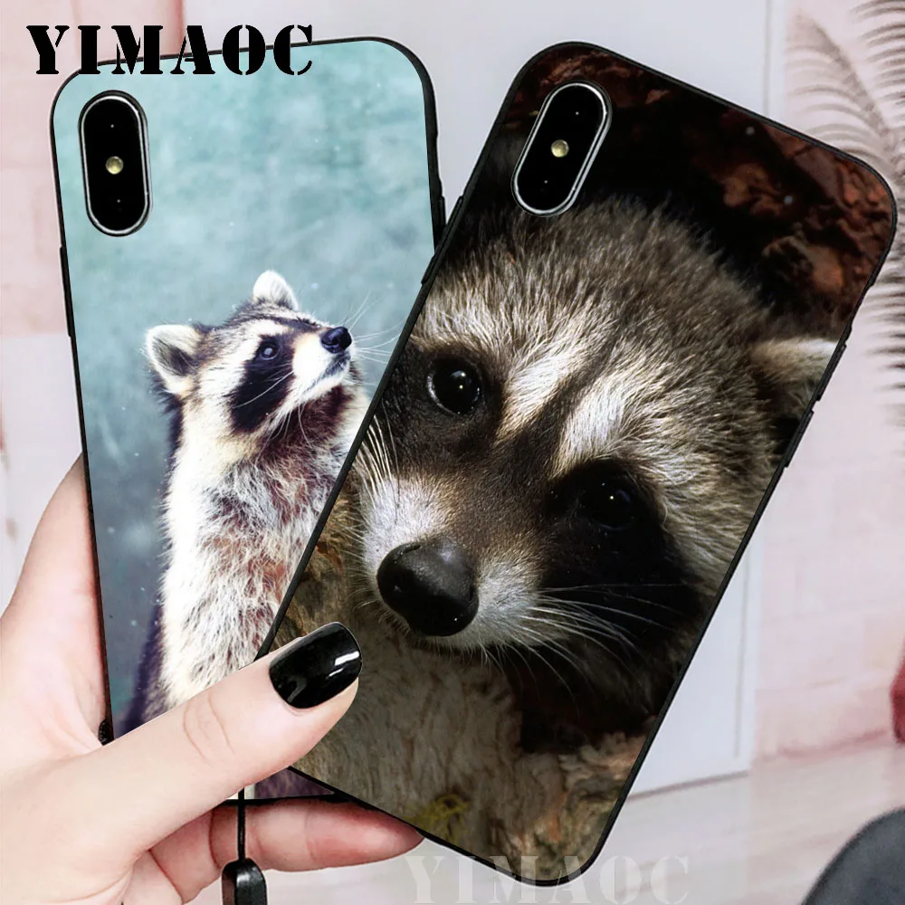 YIMAOC животное енот искусство Coque мягкий чехол для iPhone XS Max XR X 7 8 6 6S Plus 5 5S SE |