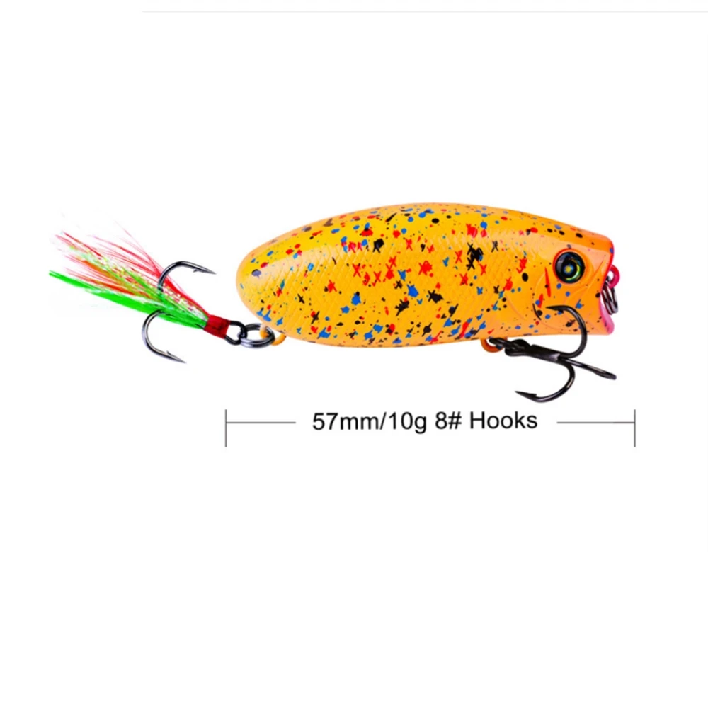 1 шт./лот 57 мм 10 г 8# крючки искусственная приманка PESCA рыболовные снасти Поппер воблер для рыбалки Топ воды кренкбейт для зимы - Цвет: 3
