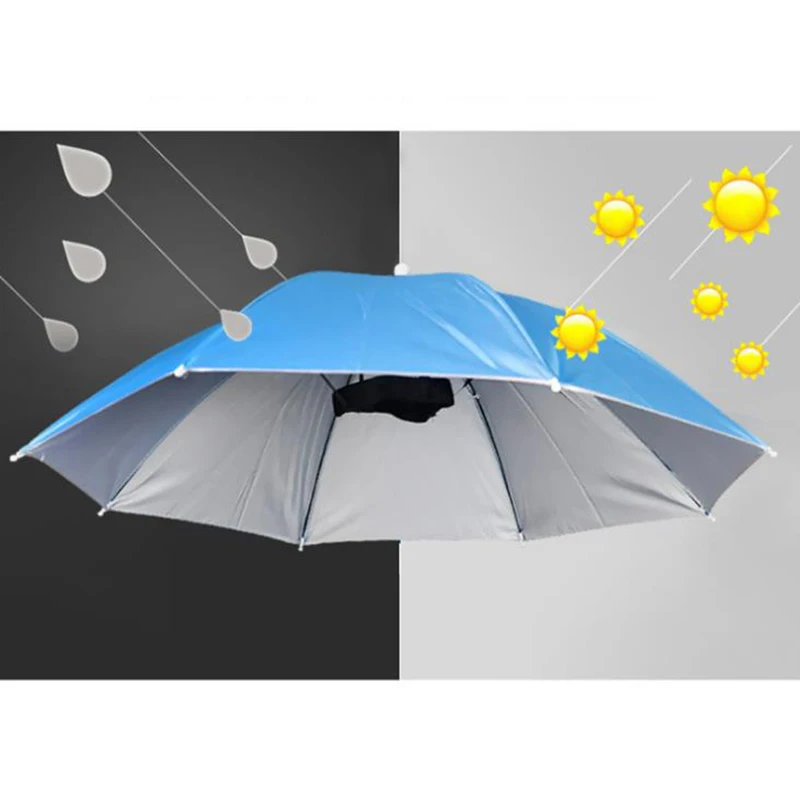 Parasol Head Umbrella Hat Foldable Free Hands Outdoors Waterproof Multi-shapes Headwear Shade Hiking Fishing Camping Cap |