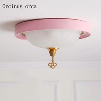 american lucky gold key ceiling lamp bedroom cloakroom childrens room minimalist glass childrens lamp free shipping