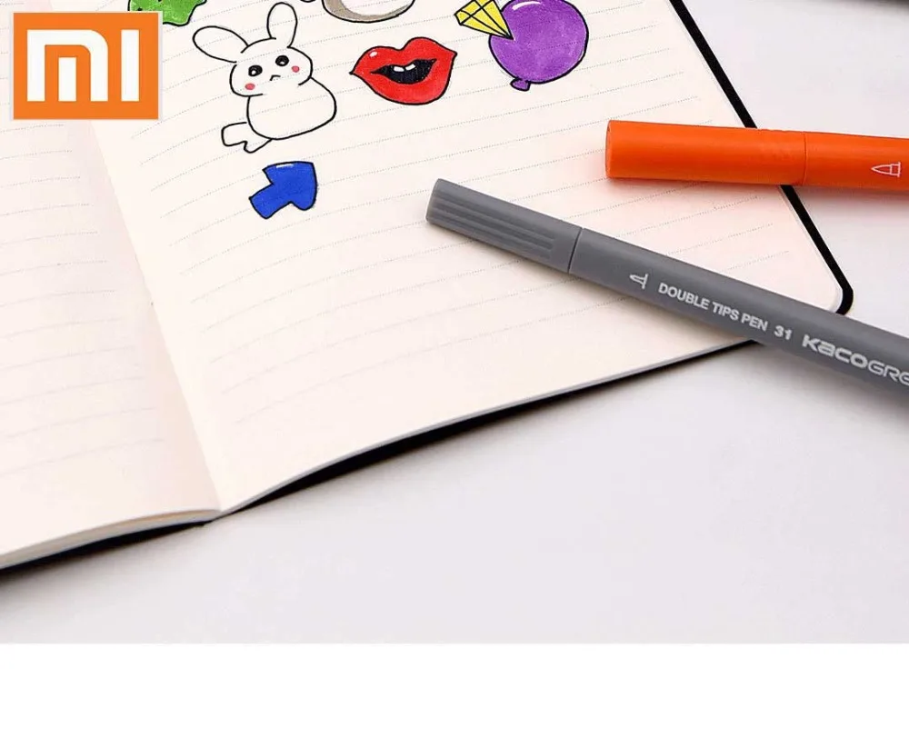Xiaomi mijia Colorful sign pen KACO 36 andy colors options Double head Design Package Sell Highly Safety Mutiple Function | Канцтовары