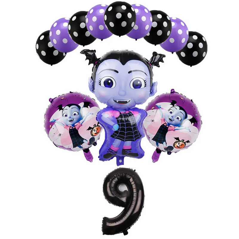 9 12 и 6 шт./партия, Vampirina, Набор цифр, вечерние шары на день рождения, декор из гелиевой фольги, вечерние воздушные шары на Хэллоуин, детские игрушки, Globos - Цвет: 9