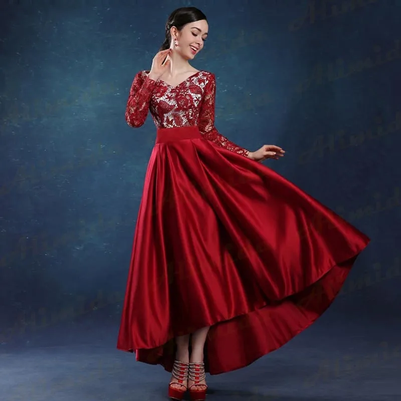 Женское вечернее платье с V-образным вырезом кружевное дизайнерское для