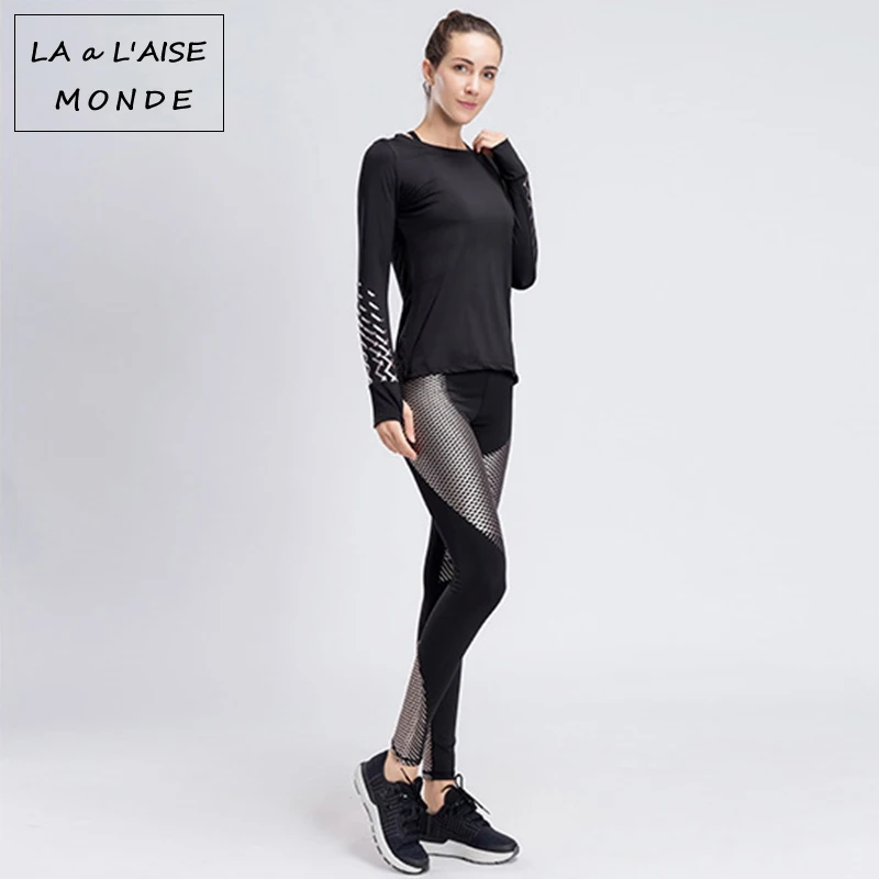 Топ для занятий йогой Activewear спортивная одежда Светоотражающие футболка