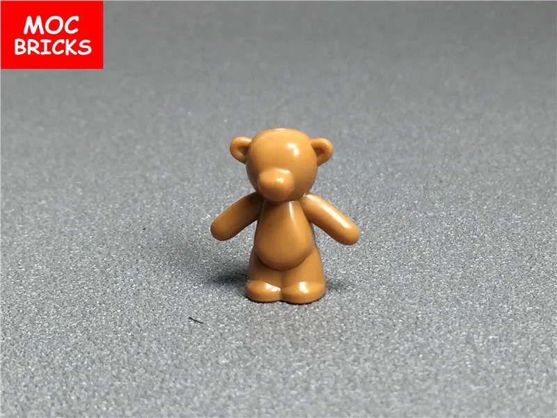 10 шт./лот MOC кирпичи животные мишка тедди без узора подходит для 98382pb001