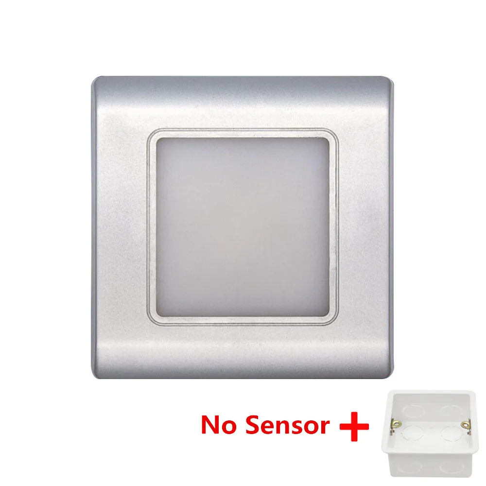 No Sensor 10 шт./лот, датчик движения, светодиодные Лестничные фонари, Инфракрасные Индукционные светильники для человеческого тела, встраиваемые ступеньки, лестницы, настенные светильники 220 В - Цвет абажура: No Sensor