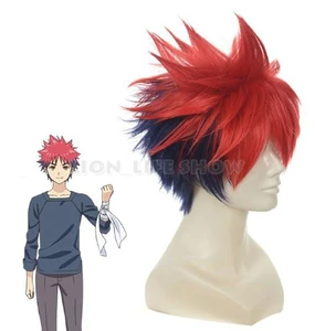 Пищевые войны Shokugeki no Soma Yukihira Souma стильный красный короткий пушистый парик для косплея