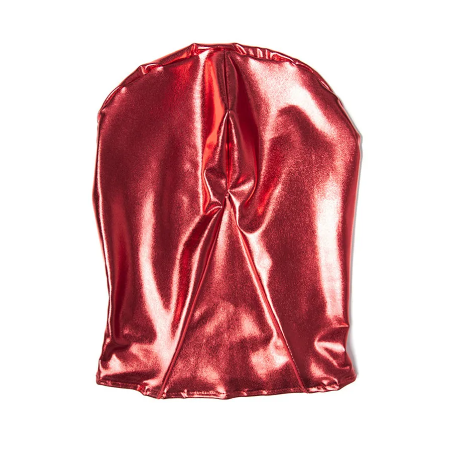 Эмалированный кожаный капюшон с открытыми глазами красного цвета секс-игрушки