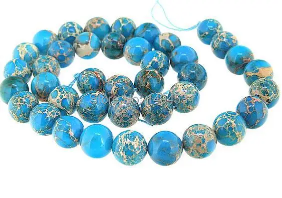 Hig-качественный круглый синий золотой камень драгоценный свободные бусины нитка