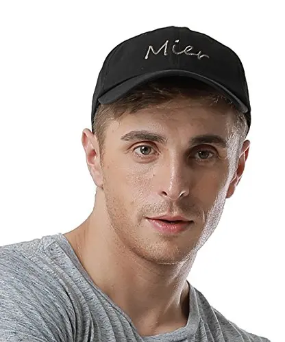 MIER Cotton Baseball Cap Adjustable Hat for Men and Women Black-Unstructured | Спорт и развлечения