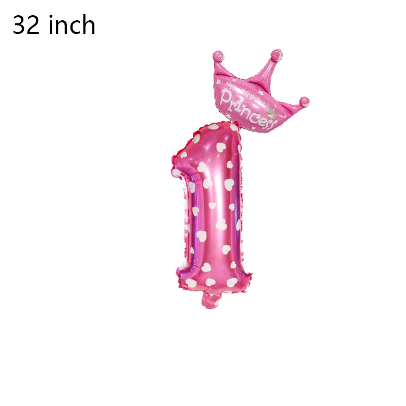 Pink 1 2шт 32 дюйма розовые/синие воздушные шары с числами Цифровой шар 0~ 9 дети один первый год мальчик девочка день рождения украшения Воздушные шары набор - Цвет: Pink 1
