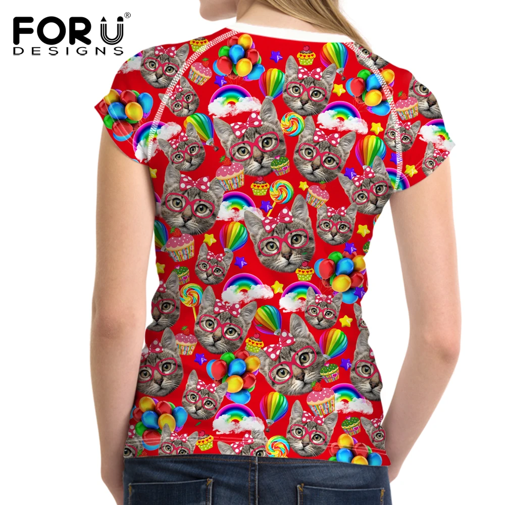 FORUDESIGNS/Высокое качество Лето Хлопок Tumblr футболка для женщин 3D принт повседневные