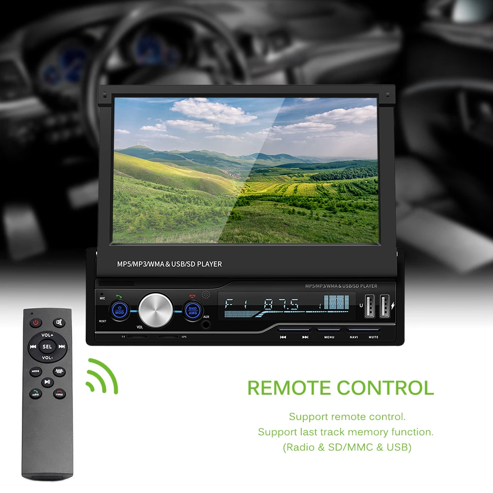 

Car MP5 Player 7" HD Screen Bluetooth Handsfree Car Stereo Radio FM USB AUX Dual USB MP5 Player GPS Navigation For Android