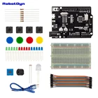 Starter Kit Совместимость для Arduino Uno R3 проектов, макет, перемычки, цвет и RGB светодиодный, кнопка, зуммер, светильник с датчиком