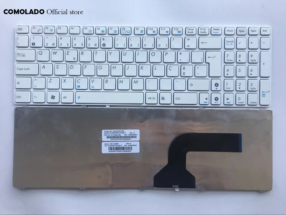 PO португальская клавиатура для Asus K52DE K52J K52N K52JC K52JE G60 G51 G53 K53S G72J G72JH G73 белая с рамкой