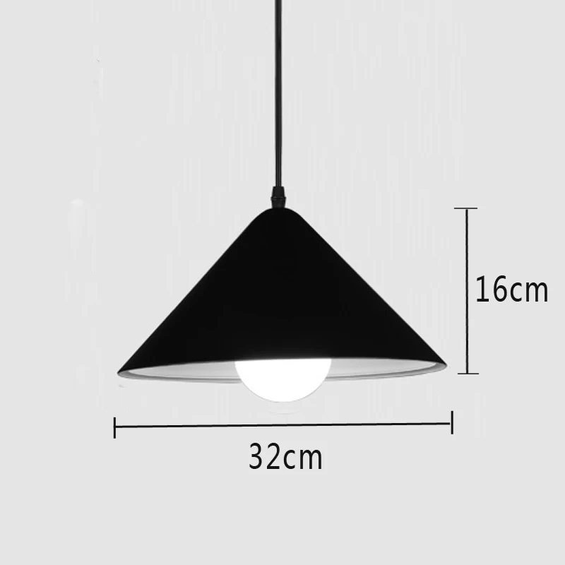 B black 32cm Простой Ресторан подвесные светильники современный кофе магазин бар AC110V/220 V E27 для декора подвесные лампы - Цвет корпуса: B black 32cm