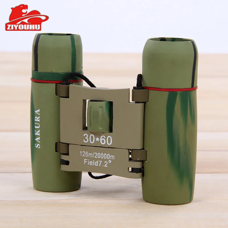 Green ZIYOUHU 30x60 Компактный Бинокль 126/1000 м зум оптический Складной телескоп для активного отдыха и отдыха на природе часы концерты и игры - Цвет: Green