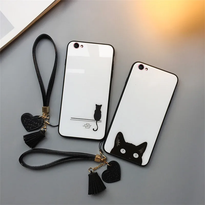 

Чехол BONVAN для Xiaomi Redmi Note 5A Prime, твердый стеклянный чехол для Xiaomi Redmi 5A, 6A, 7A, 8A с ремешком на запястье