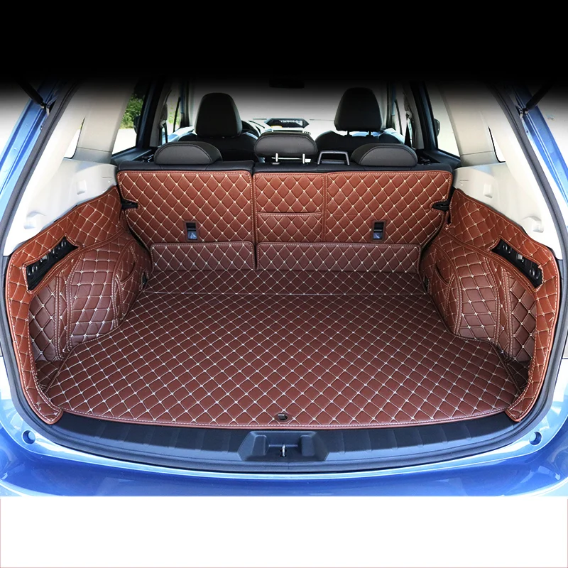 brown Lsrtw2017 волокно кожа коврик багажника автомобиля для subaru forester SK - Название цвета: brown