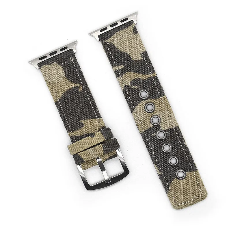Grey Camouflage YUKIRIN камуфляж наручные ремень полотно холста для Apple Watch Series 4 3 2 1 нейлоновый ремешок для iwatch мужской 44 мм 42 мм 40 мм 38 мм - Цвет ремешка: Grey Camouflage