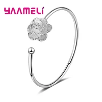 new arrival vintage rose flower bangle bracelets for women mom gifts 925 sterling silver daisy jewelry high quality