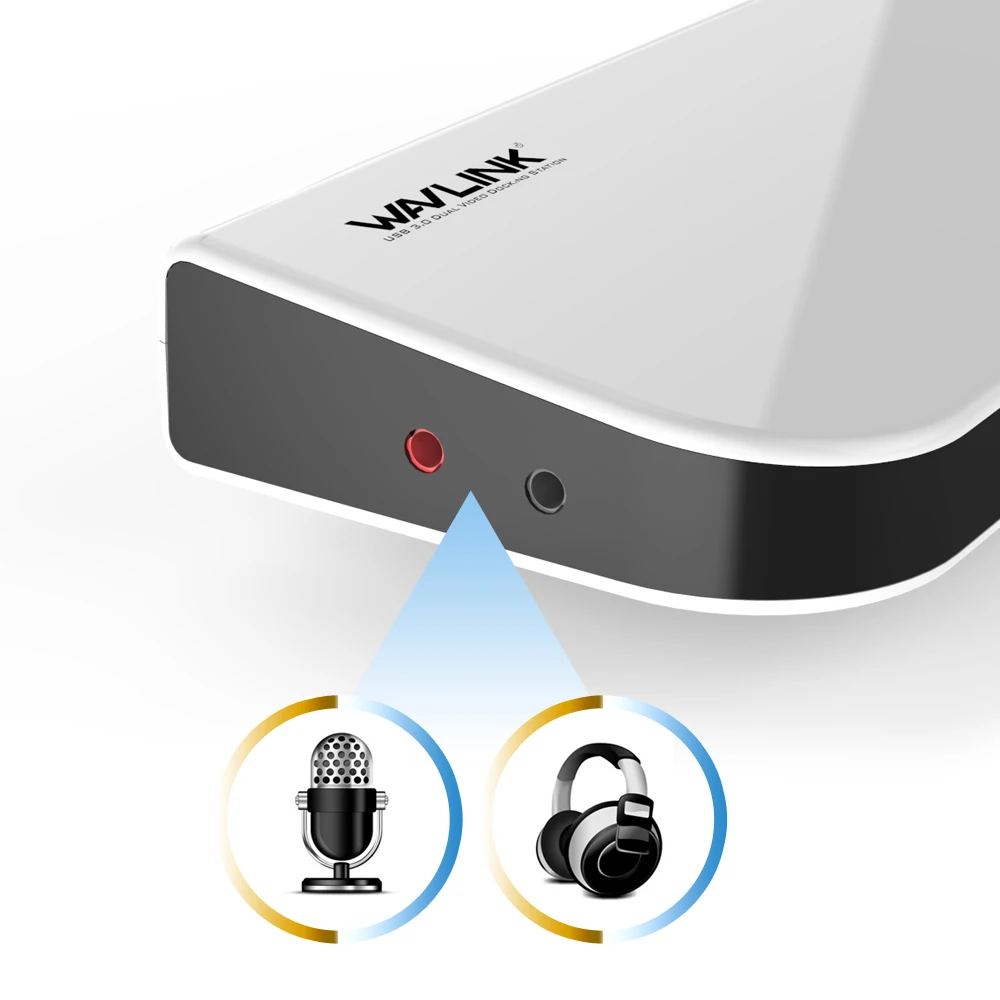 Wavlink Универсальная док-станция USB 3,0 Двойной видео дисплей монитор RJ45 гигабитный Ethernet Поддержка 1080P DVI/HDMI/VGA для ноутбука