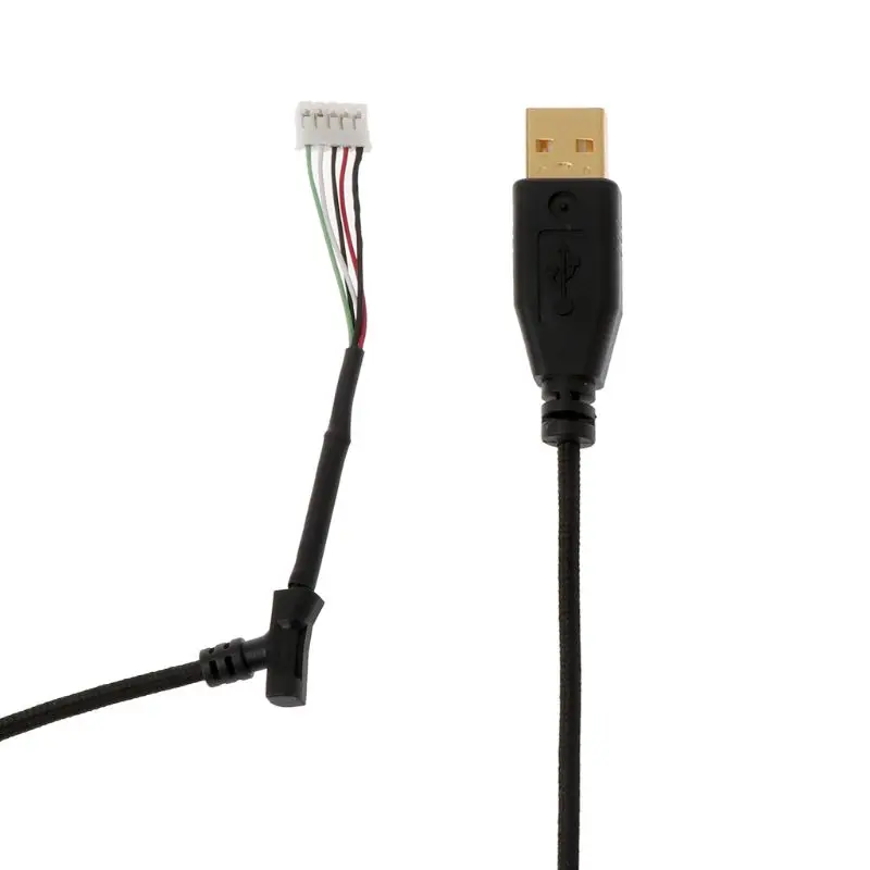 Позолоченный прочный нейлоновый плетеный кабель USB для мыши сменный провод