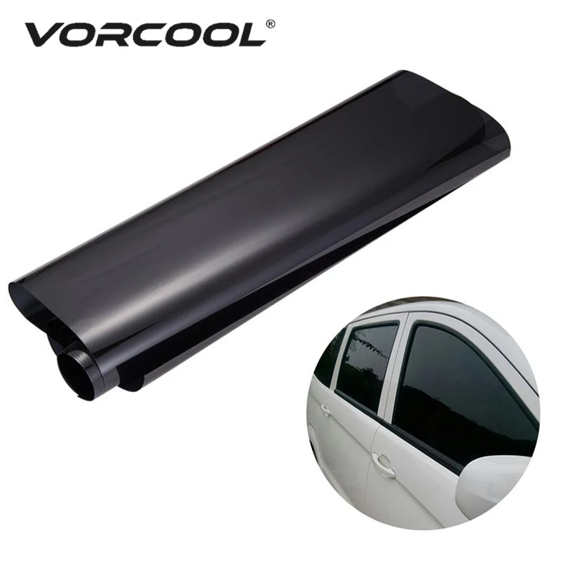 VORCOOL, 75 см × 3 м, Тонирующая пленка для окна автомобиля, рулон, скребок, темно-черный, защита от солнца, УФ, авто, Тонирующая пленка, стеклянная крышка, автомобильные аксессуары