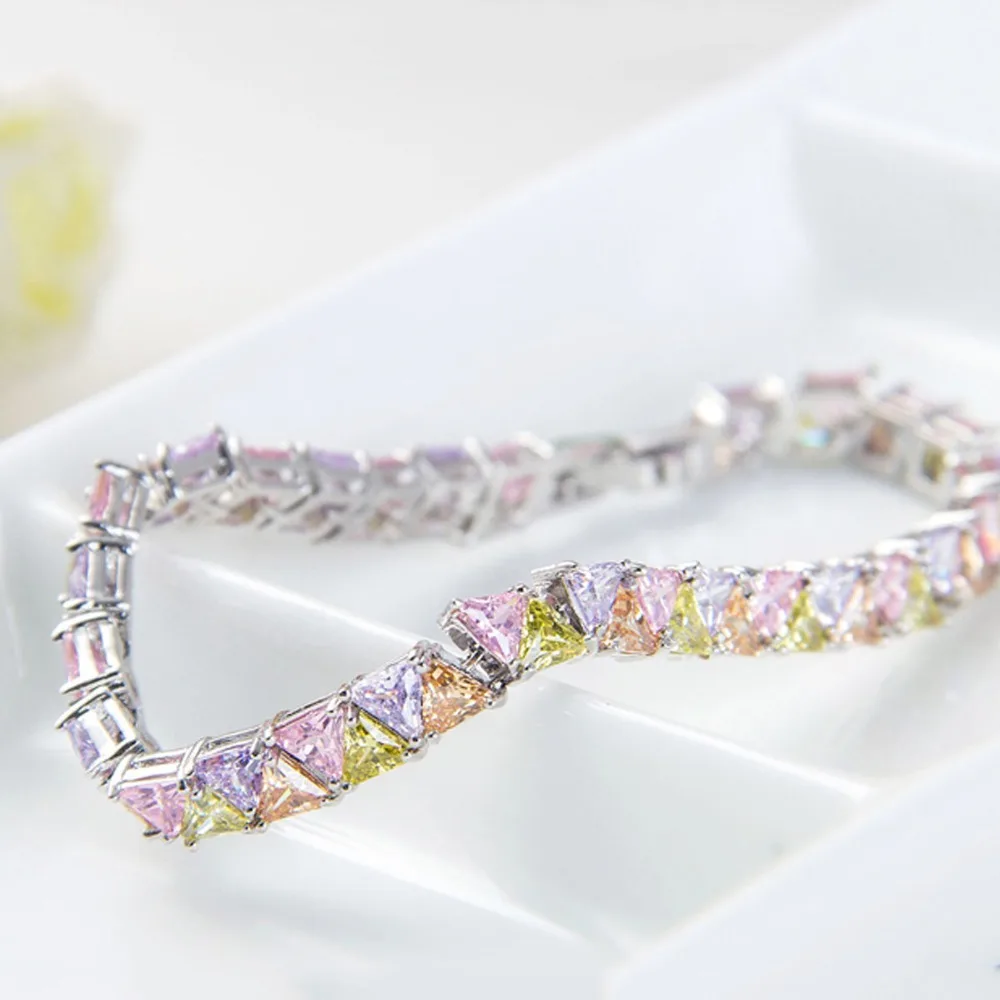 Luoteemi новая распродажа jewelry браслет Треугольники многоцветный AAA CZ высокое