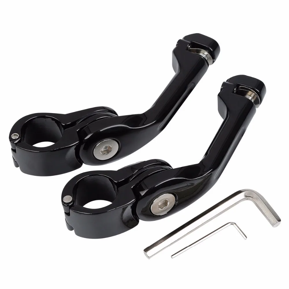 

32mm Black Long Angled Adjustable Highway Peg Mount Kit For Haley Honda Suzuki