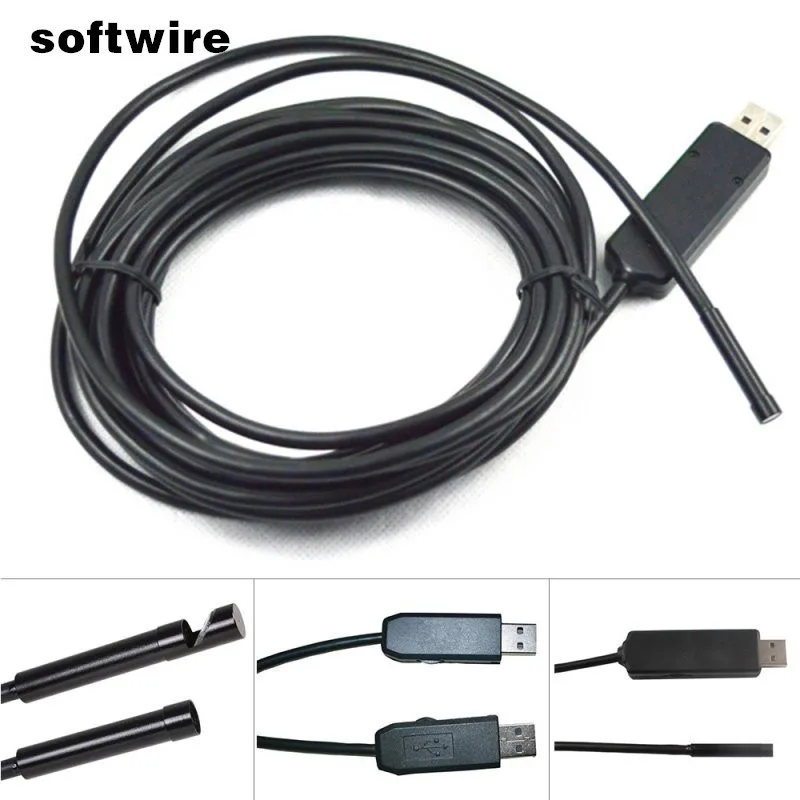 Antscope Wi-Fi 8 мм эндоскопа 2/5/10 M желтый проводных 1200 P Android iOS Otoscopio 7 USB Softwire Камера